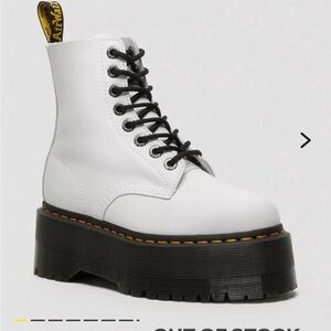 Dr. Martens Women's White Leather Lace Up Platform Boots